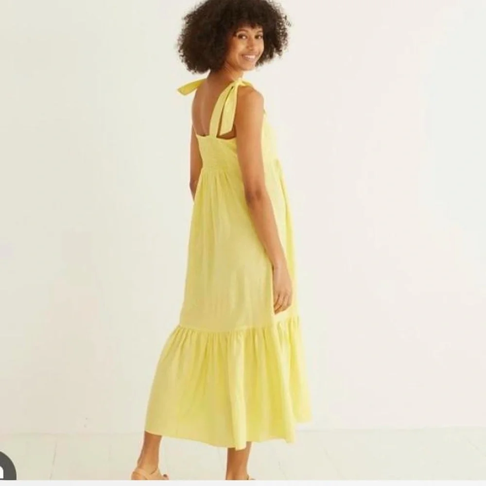Oliver bonas yellow tiered dress Size 12 - Picture 2 of 8
